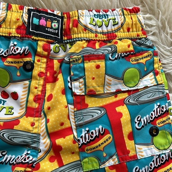 KRIO COLOR Tomato Can Emotion Swimming Trunks in Yellow cheesy love small - Picture 7 of 9